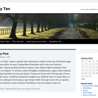 Twenty Ten standardtema fra WordPress