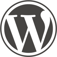 WordPress logo ingen tekst grå og hvit